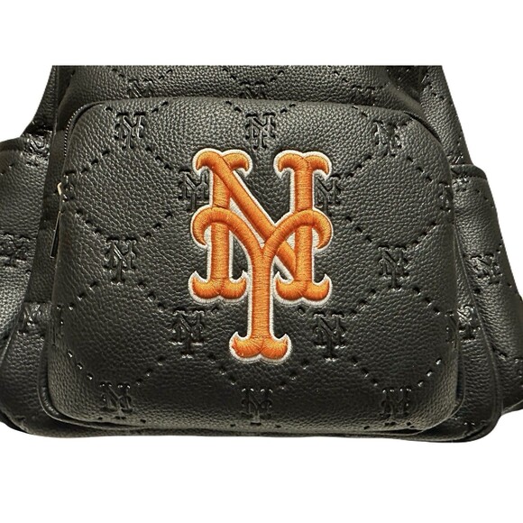 NEW Montana West New York Mets Stamped Logo Black PU Leather Mini Backpack MLB main image 9
